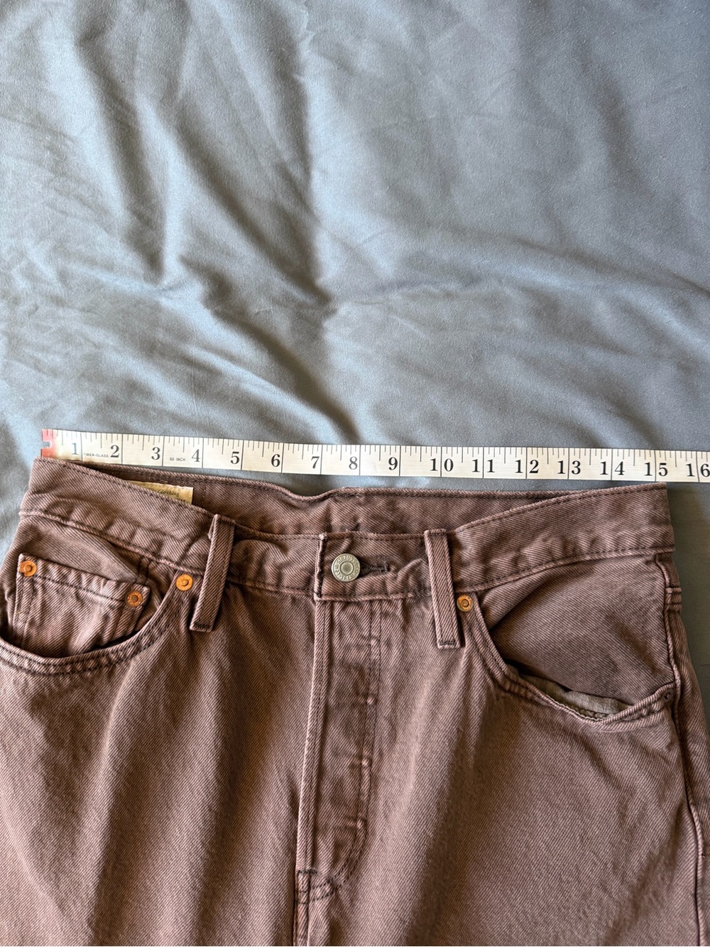 Levi’s Premium Denim Brown Cotton High Rise 501 Button Fly Jeans size 29 EUC - Picture 10 of 12